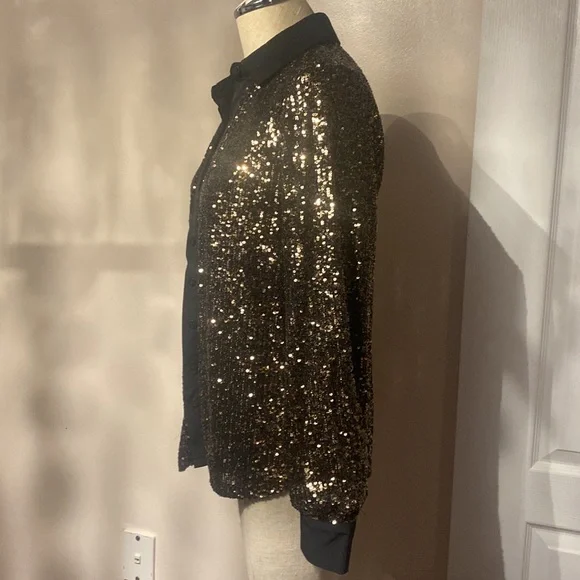 Black and Gold Sequin top cable & gauge - Picture 5 of 7